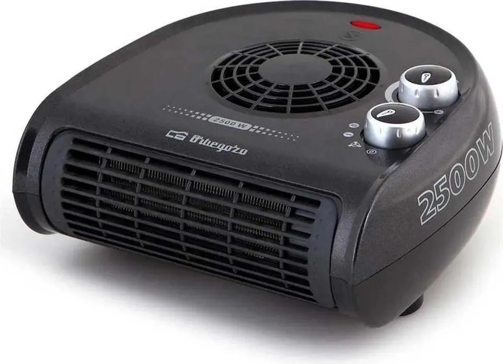 Chauffage d'Appoint Horizontal 2500W Noir pour Salon et Grands Espaces