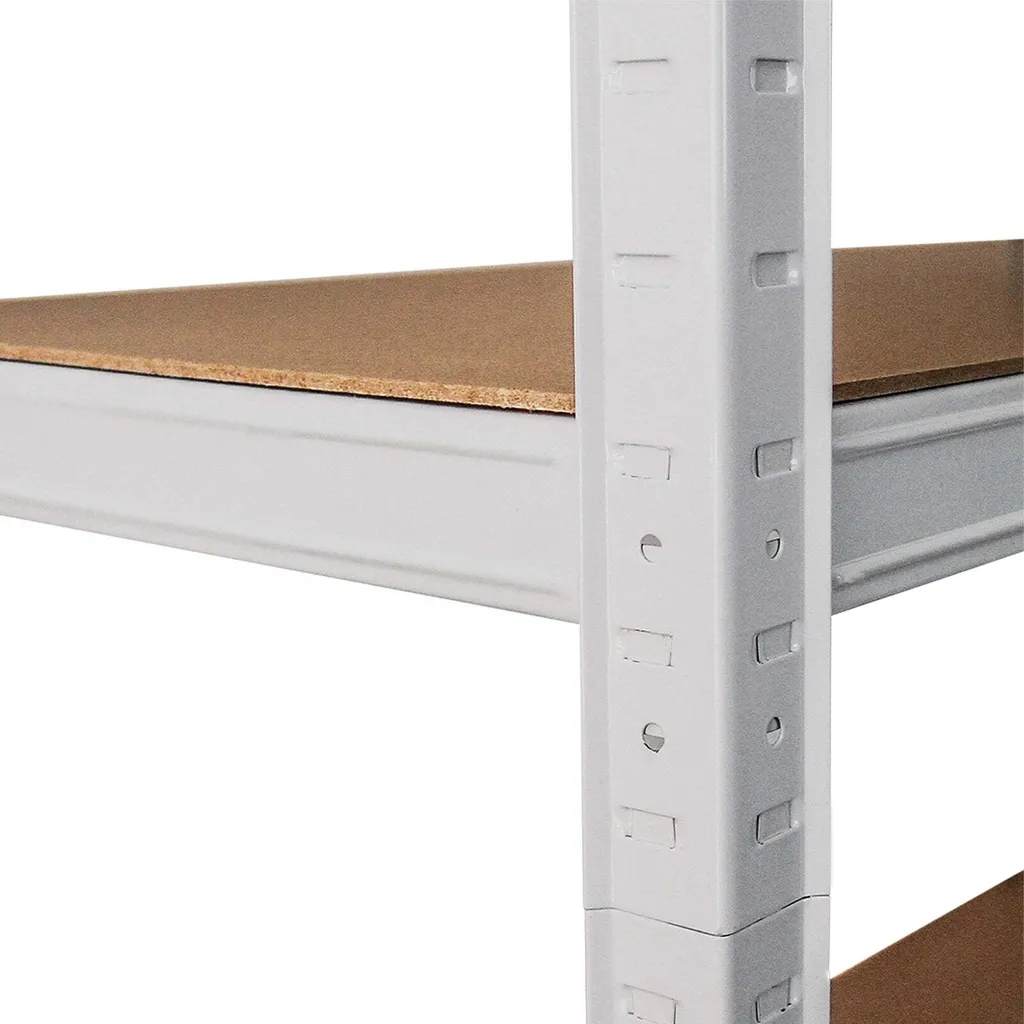 Rayonnage Acier Blanc Lot de 3 E-Rax : Étagère d'Atelier Robuste - 9