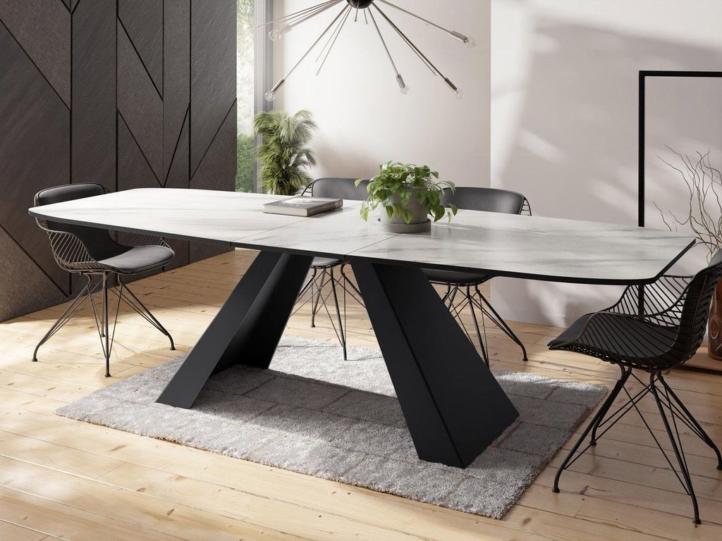 Esstisch Monte im Modern Stil, Rechteckiger Tisch in Weißer Produktbild 