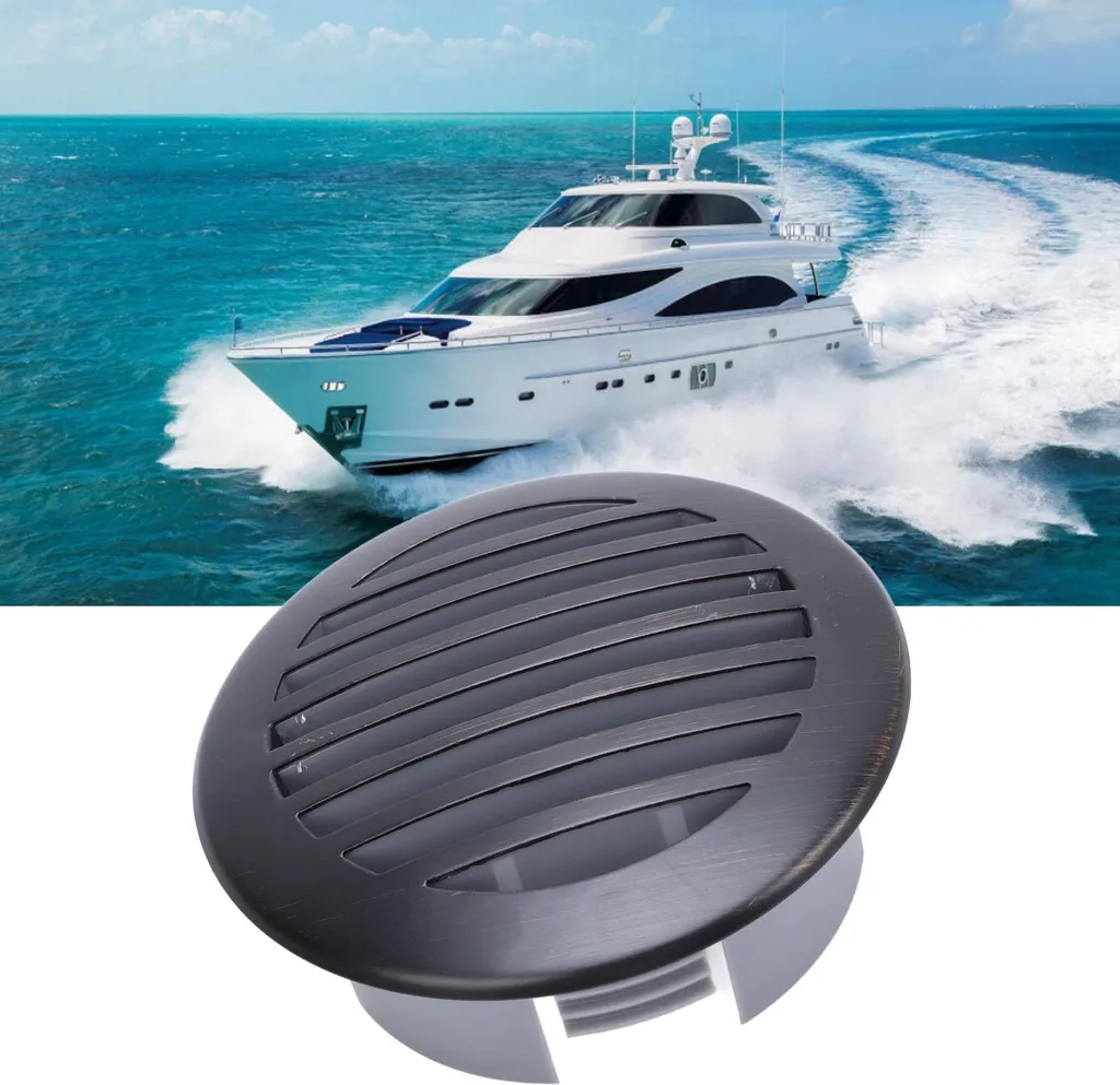 Grille d'aération 76mm inox 316 noir pour bateau et camping-car lot de 4