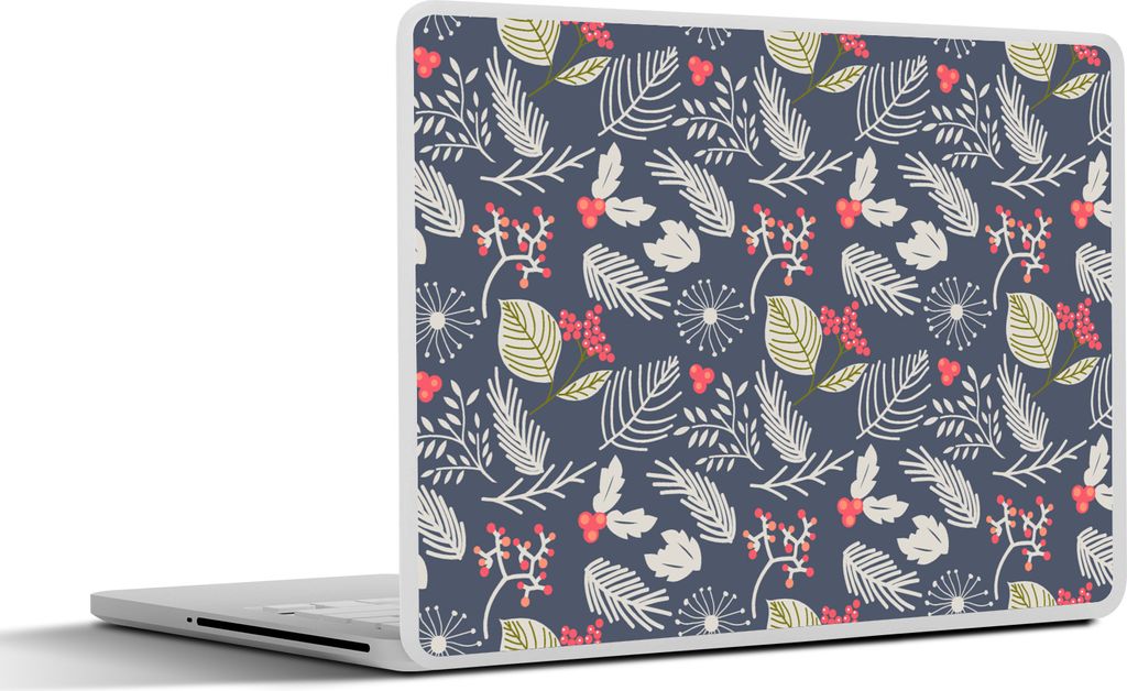 MuchoWow Laptop Aufkleber Sticker Cover Pflanzen - Beere - Winter - Muster 30x22 cm - Laptop-Sticker
