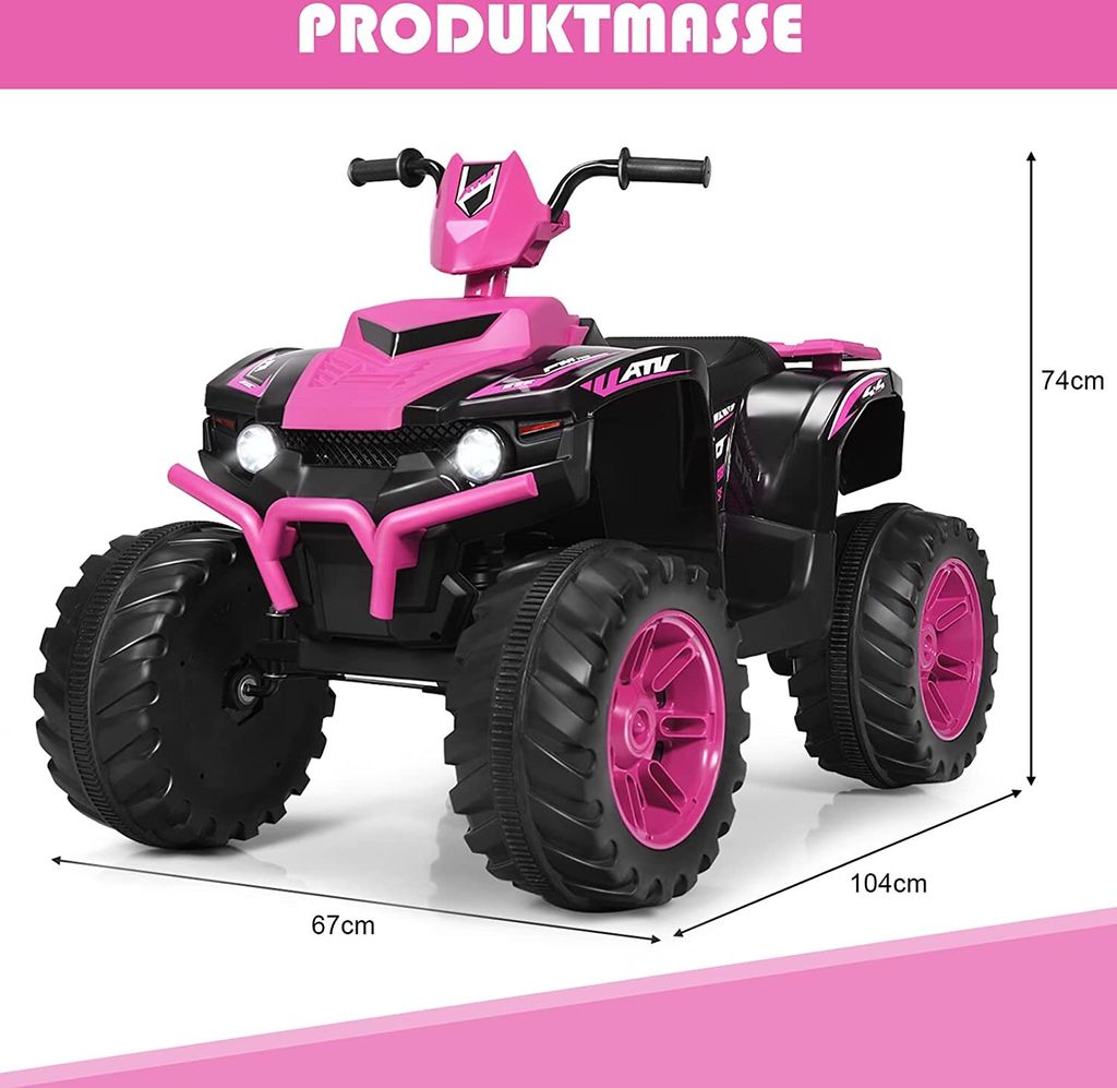 Elektryczny quad dziecięcy COSTWAY 12V z reflektorami, mini Zdjęcie produktu 5