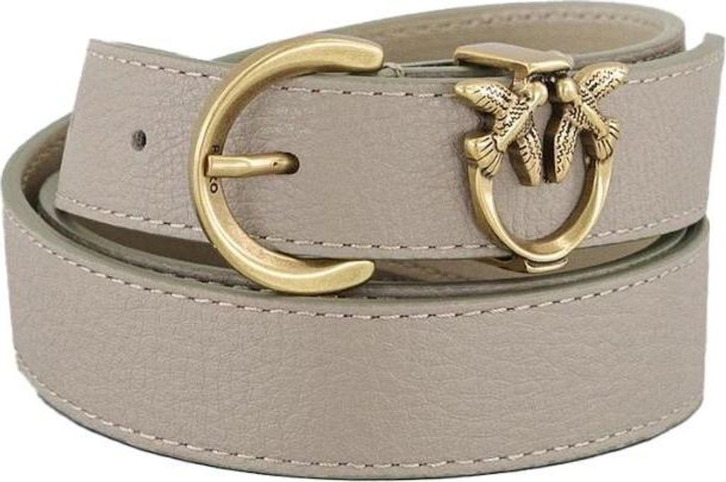 Skórzany pasek z klamrą Pinko TAMBORIL H3 BELT 102820-A158 beżowy (2.5 cm) 102820A158-I68Q