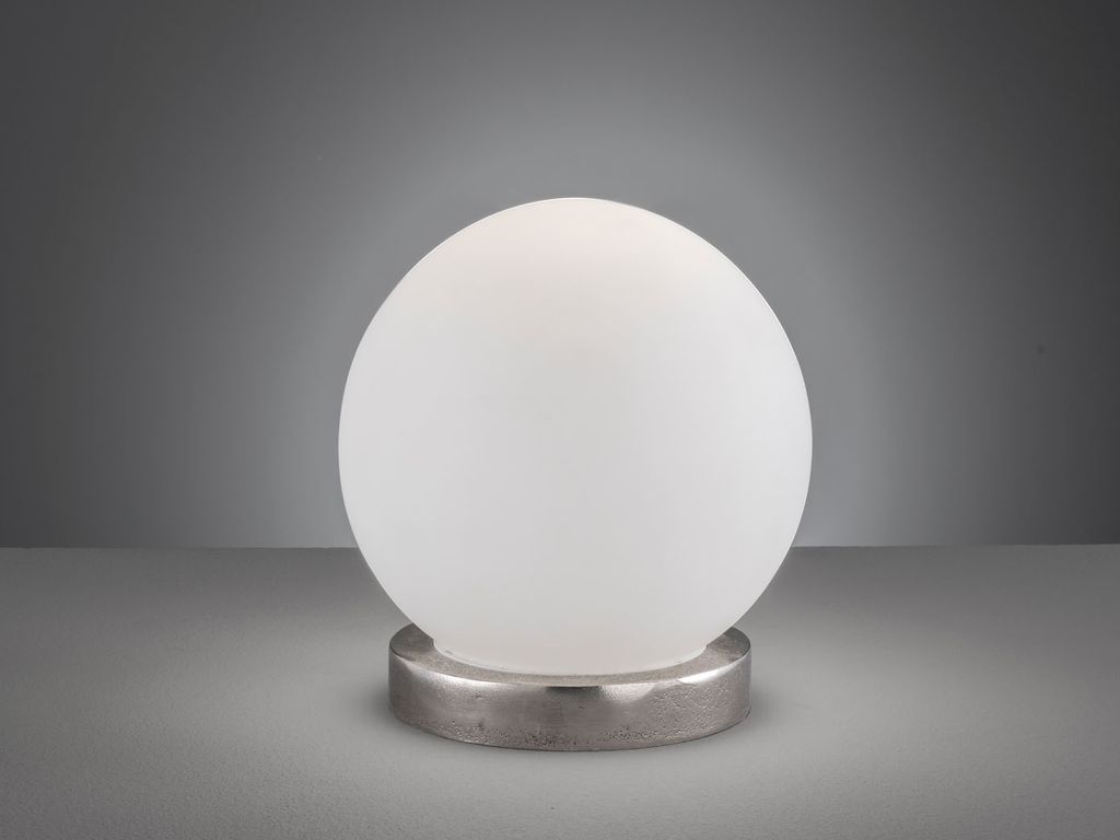 Exklusive Tischleuchte in Kugelform Ø25cm, weiße Glaskugel opal matt, Flurlampe