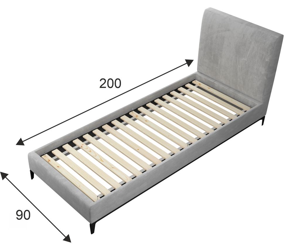 Stelaż wkład do łóżka pod materac 90 x 200 cm drewno lite Zdjęcie produktu 4