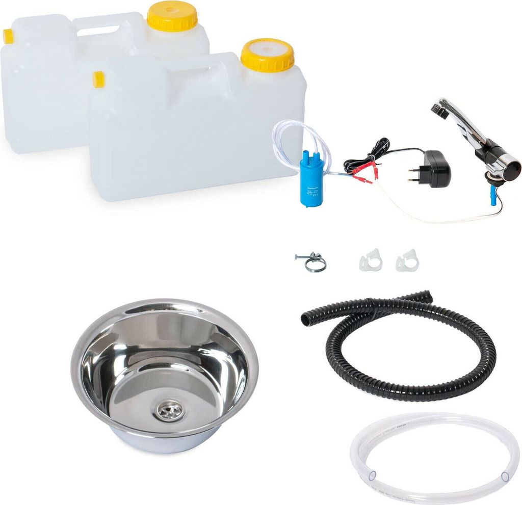 230V Miniküche Campingküche Küchenblock Bausatz Rundspüle 32 cm Blockhaus Garten