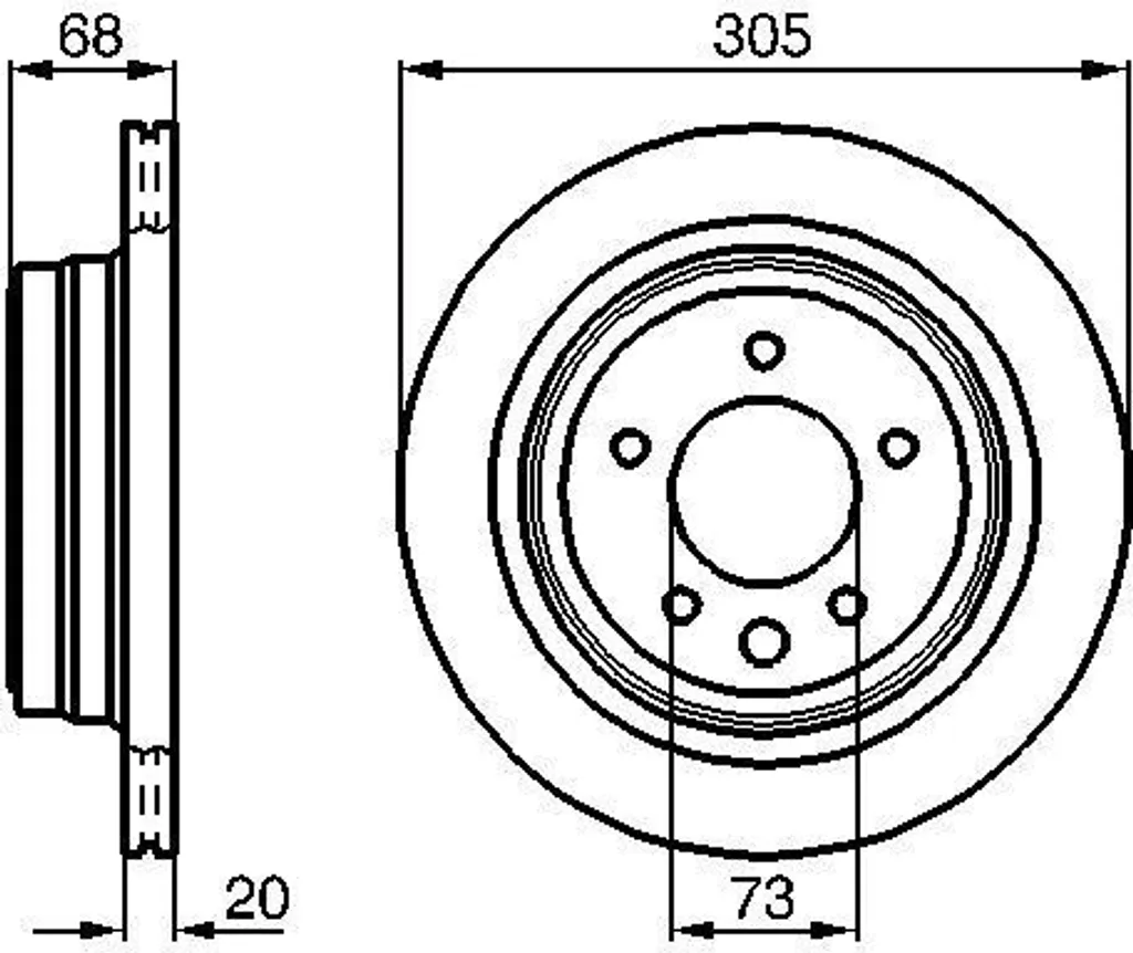 Disque de Frein Bosch 0986478660 pour Entretien Jaguar XJ X308 et XK8