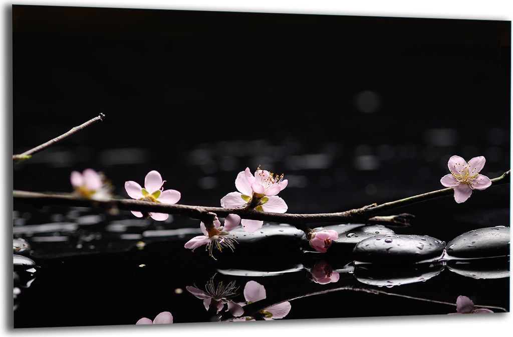 Herdabdeckplatte Glaskeramikkochfeld-Abdeckung Spritzschutz Glas 80x52 Blumen