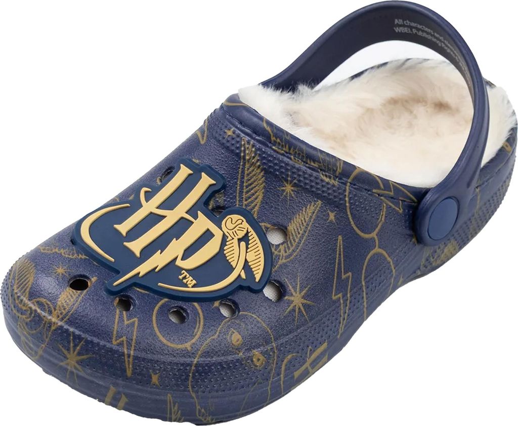 Harry Potter - Logo Clogs für Mädchen, Pelzgefüttert NS9509 (37 EU) (Marine)