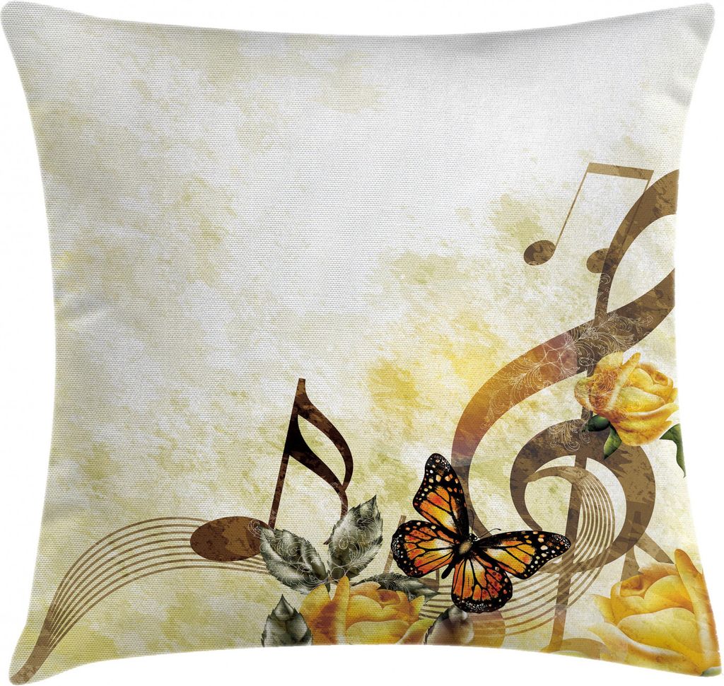 ABAKUHAUS Musik Kissenbezug, Braut Hochzeit Blumen, Waschbar mit Reißverschluss Kissenhülle mit Farbfesten Klaren Farben Beidseitiger Druck, 40 x...