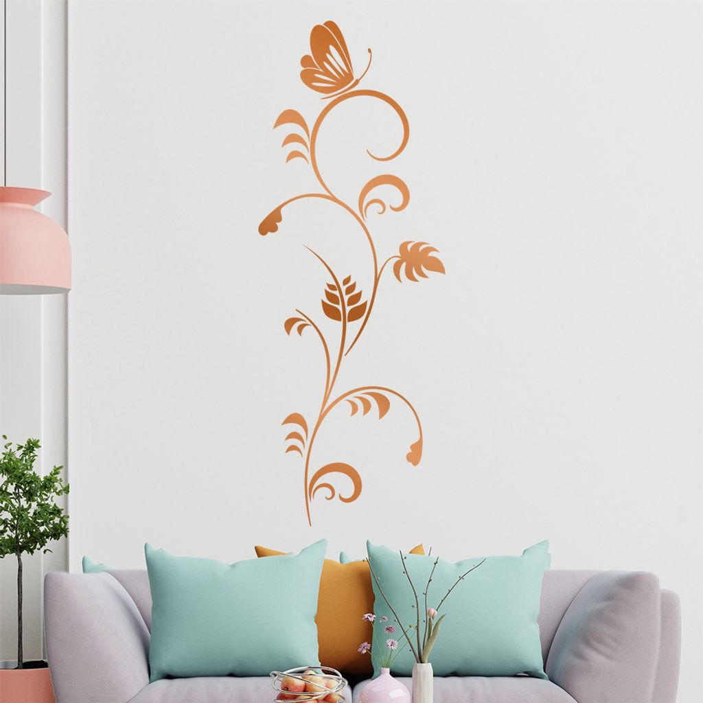 Gezackte Blüten Wandtattoo in 6 Größen - Wandaufkleber Wall Sticker - Dekoration, Küche, Wohnzimmer, Schlafzimmer, Badezimmer