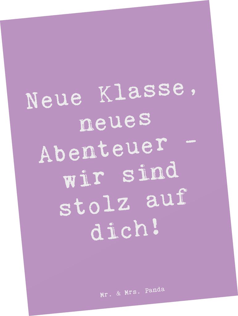 Mr. & Mrs. Panda Grußkarte Spruch Erster Schultag Abenteuer Produktbild 