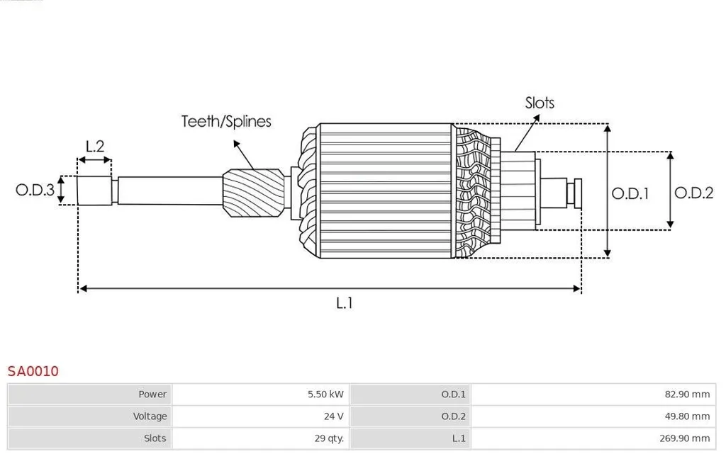 Démarreur Ancre AS-PL SA0010 en Cuivre Renforcé Haute Performance