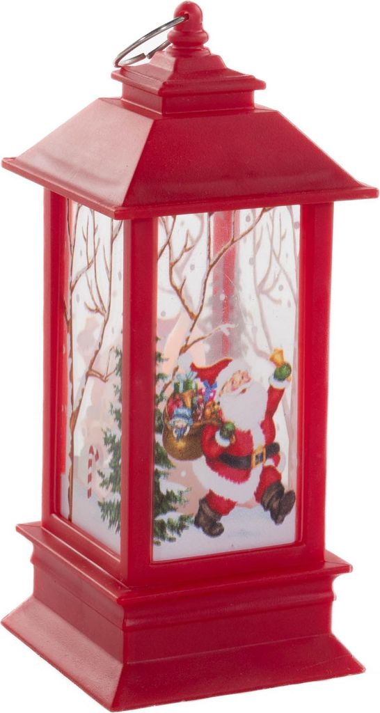 LED-Laterne aus Metall mit weihnachtlichem Motiv