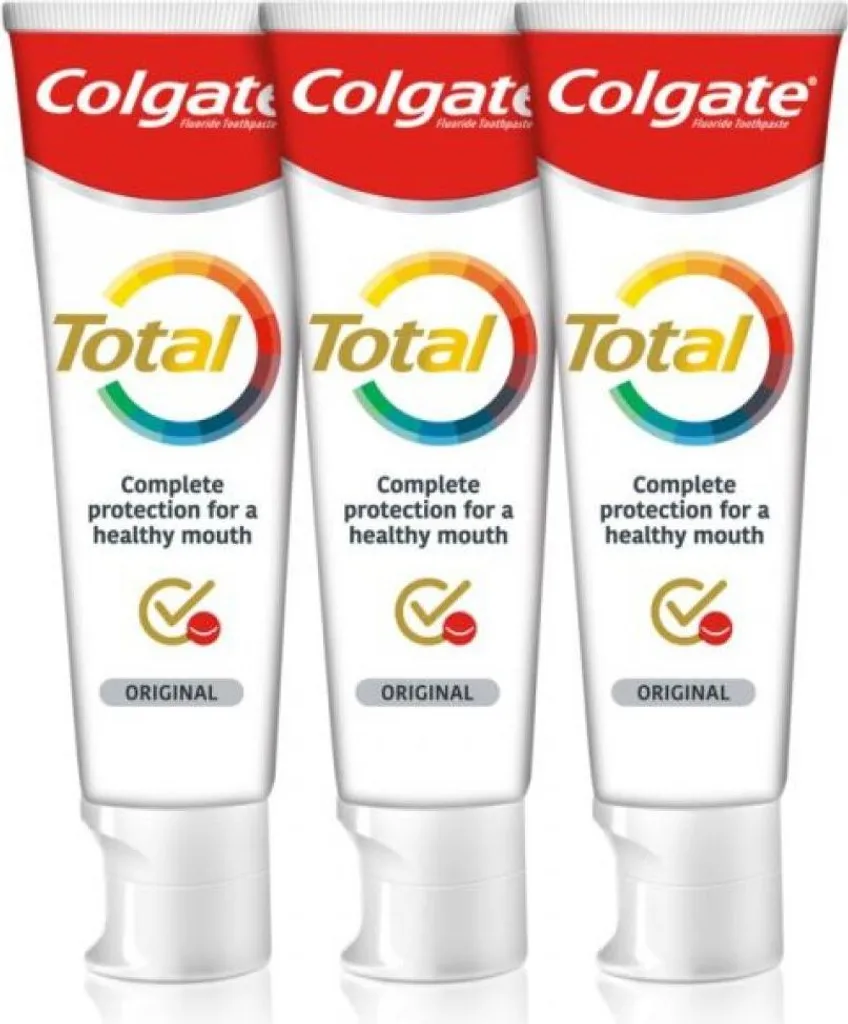 Colgate Total Original Dentifrice Trio 3x75ml Protection Complète