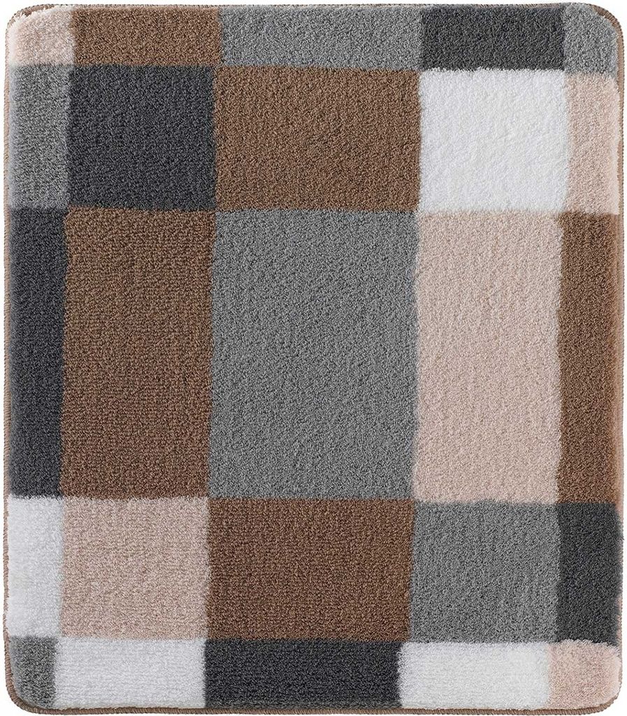 Badematte - Taupe - Grau - Weiß - Polyacryl - 50 x 60 cm Produktbild 