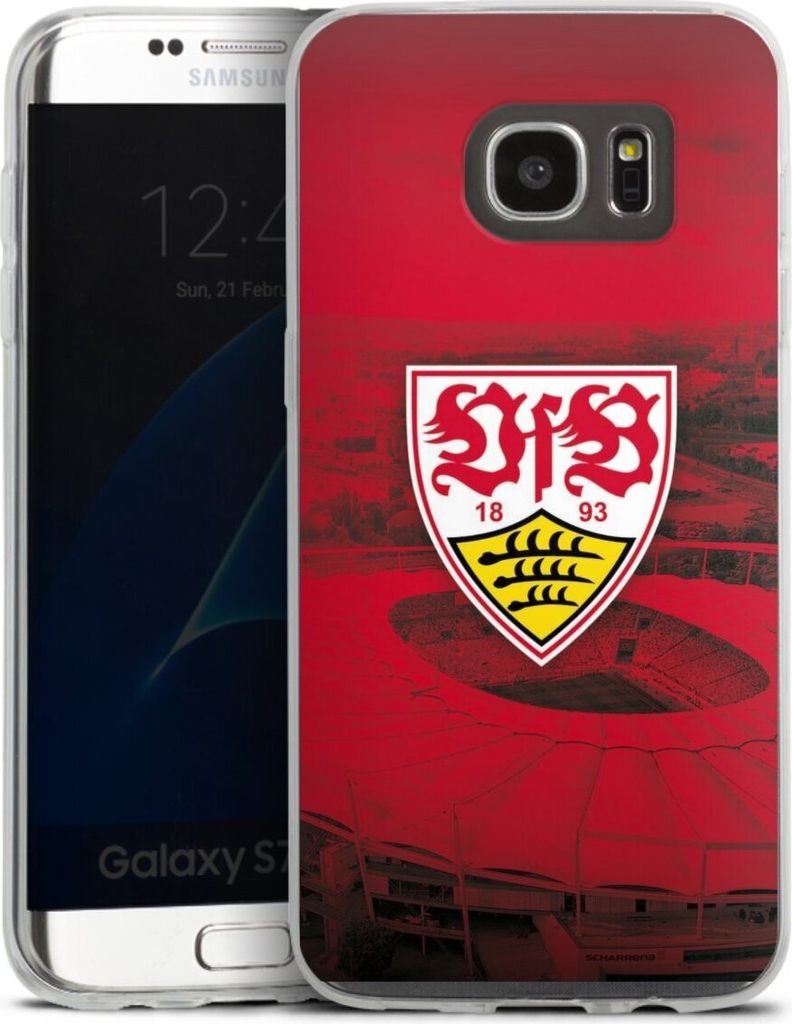 DeinDesign Slim Hülle für Samsung Galaxy S7 Edge Silikon Case Ultra Dünn Handyhülle Offizielles Lizenzprodukt Stadion VfB Stuttgart