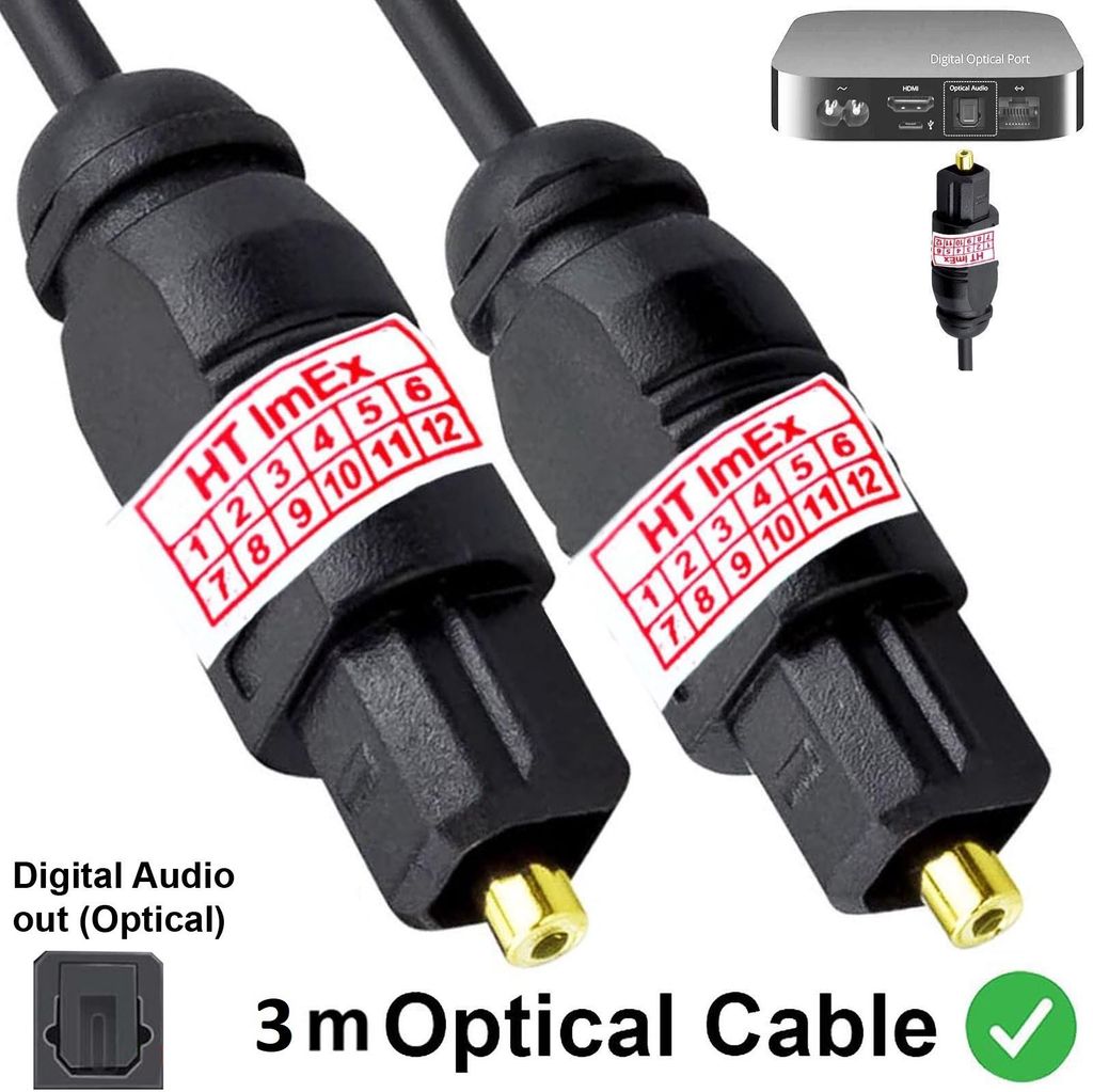 3m Digital Audio Optisches Toslink Kabel für ARTISTE D1 Kabellose TV Kopfhörer