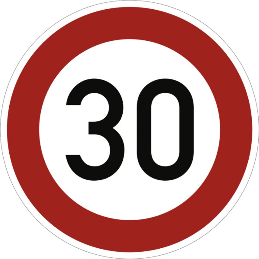 Verkehrsschild VZ274-30, Zulässige Höchstgeschwindigkeit 30 km/h, Alu, RA2, Ø...