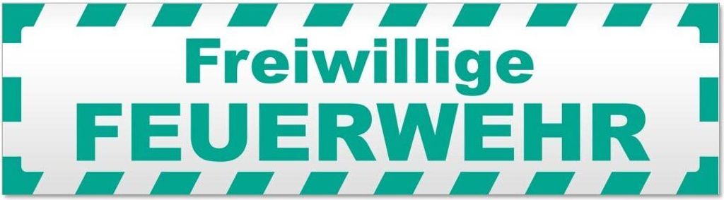 Kiwistar - Autoaufkleber - Türkis - 20 x 5,3 cm - Freiwillige Feuerwehr gestreift - Hinweis Aufkleber Sticker für Auto, Kfz, Fahrrad, PKW, LKW