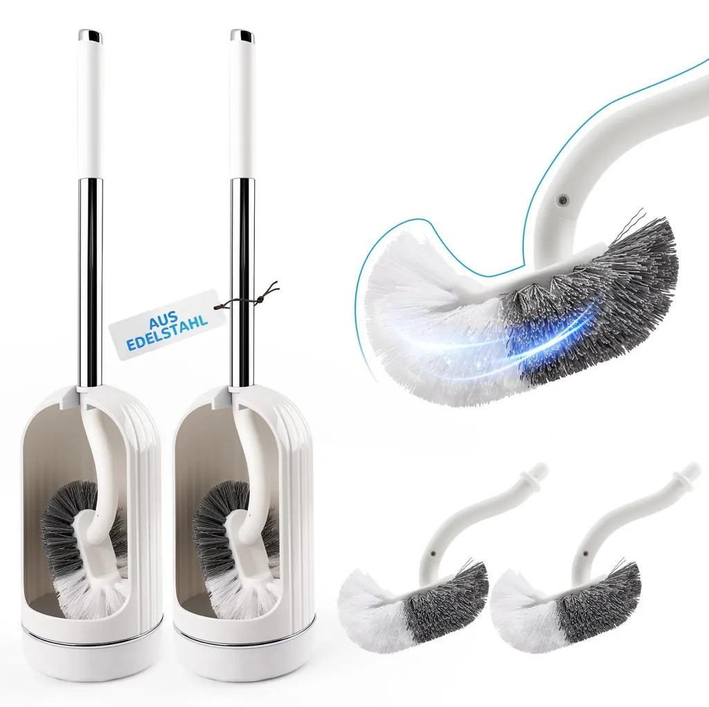 Brosse de toilette anti-tartre efficace avec tête spéciale rebords