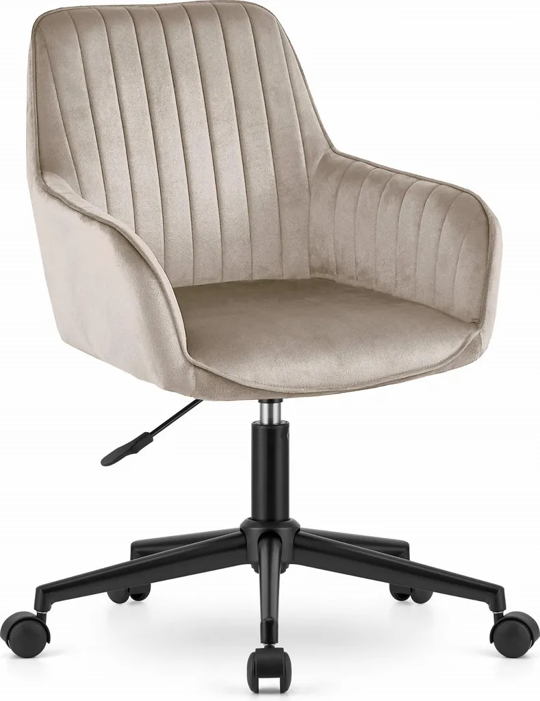 Siège Pivotant Roxy en Velours Gris : Fauteuil Design Confortable Leobert