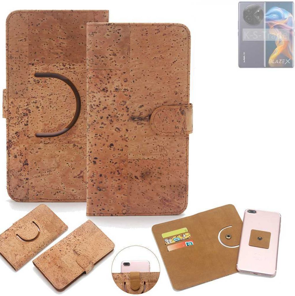 K-S-Trade Handy Hülle Schutz Hülle kompatibel mit Lava Blaze X Handyhülle Schutzhülle Korkhülle Kork-Hülle 1x
