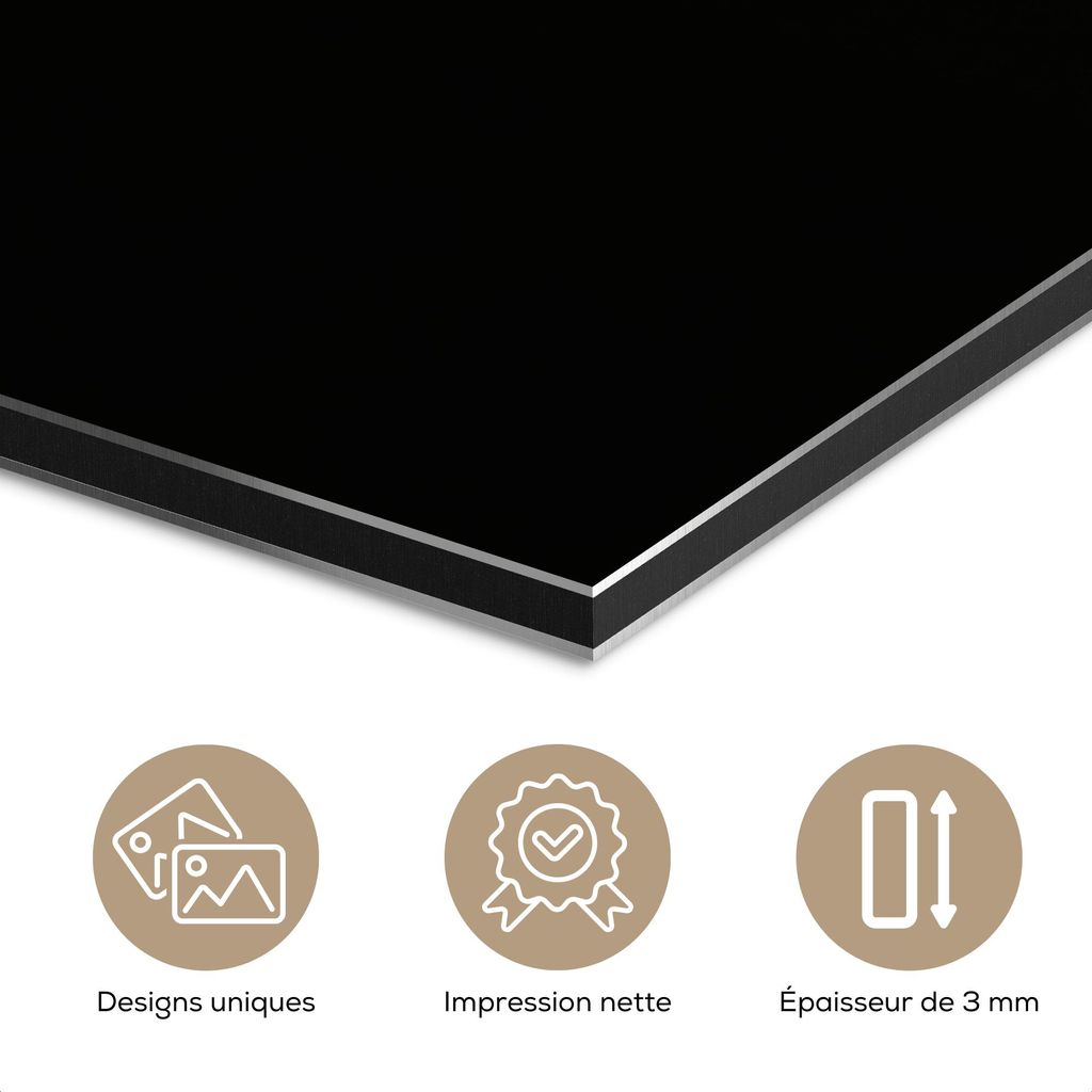 MuchoWow Wanddekoration Metall Metallbild Wandkunst 120x80 cm Schlange - Minimalistisch - Gold MuchoWow Aluminium Gemälde - Alu Bild