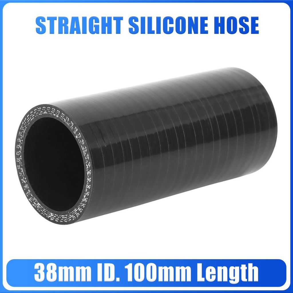 Gerader Silikonverbinder Ladeluftkühler Silikonschlauch Turboschlauch Ø38mm Länge10cm Schwarz für Auto