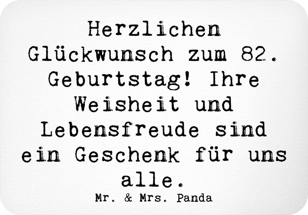 Mr. & Mrs. Panda Magnet Spruch 82. Geburtstag - Weiß - Geschenk, Geburtstagsgeschenk, Notizhalter, Feiern, Lebensfreude, Pinnwandmagnet, whiteboar...