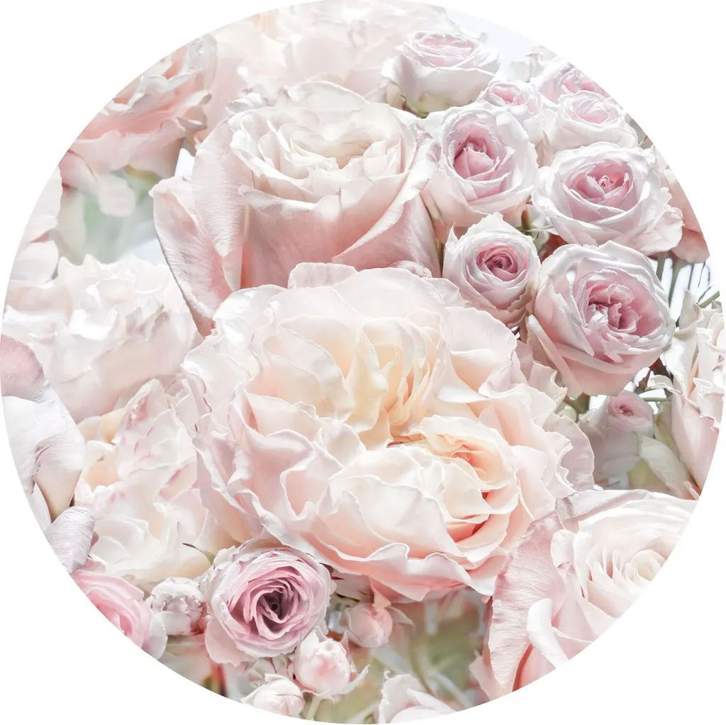 Décorer une chambre avec le papier peint rond roses roses 125 cm autocollant