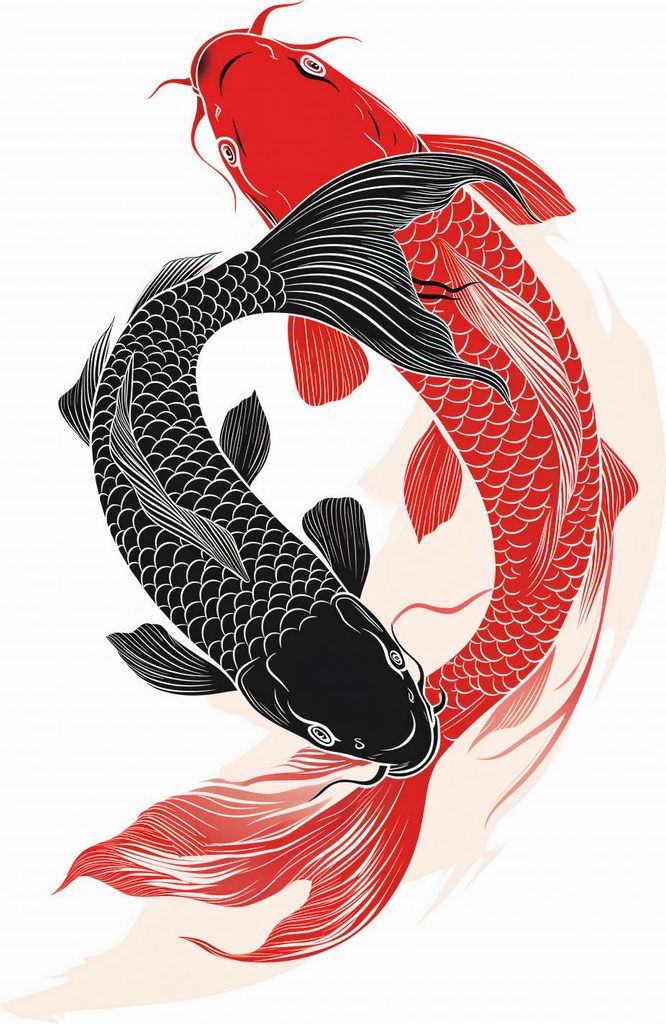Plakat 39,5x55cm Yin und Yang Koi