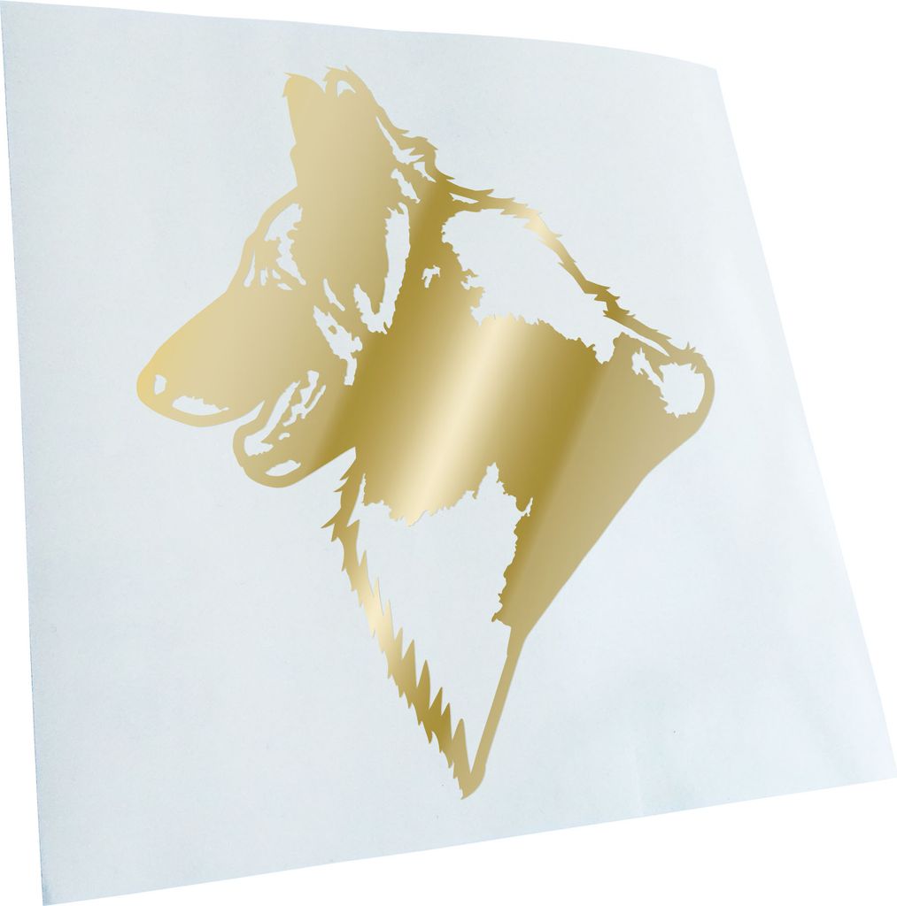 Kiwistar - Autoaufkleber - Belgian Tervuren Hund - Goldchrom - 24x20cm - Aufkleber für Auto, Laptop, Fahrrad, LKW, Motorrad mehrfarbig JDM Decal R...