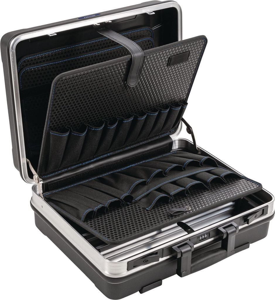 TECWERK Schalenkoffer B500xT200xH420mm m.Wkz.taschen 28,1l ABS-Ku.Alu-Rahmen TECWERK