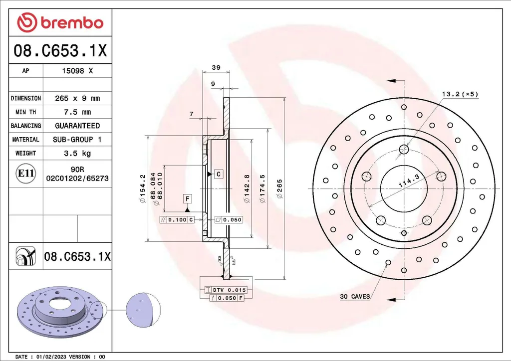 Finissez les Vibrations au Freinage : 2 Disques Brembo pour Mazda 3 39mm