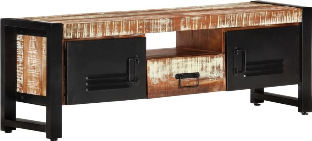 Möbel TV-Schrank 120x30x40 cm Altholz Massiv - TV-Lowboard 338223
