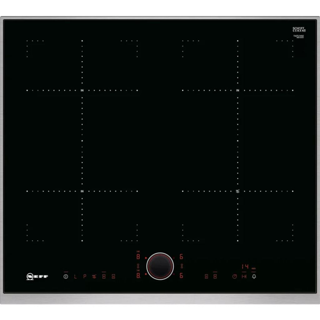 Neff T46TL74N2, N 90 Induktionskochfeld, 60 cm Schwarz, mit Rahmen aufliegend, TwistPadFire , Power Move & Bratsensor, 4 Kochzonen