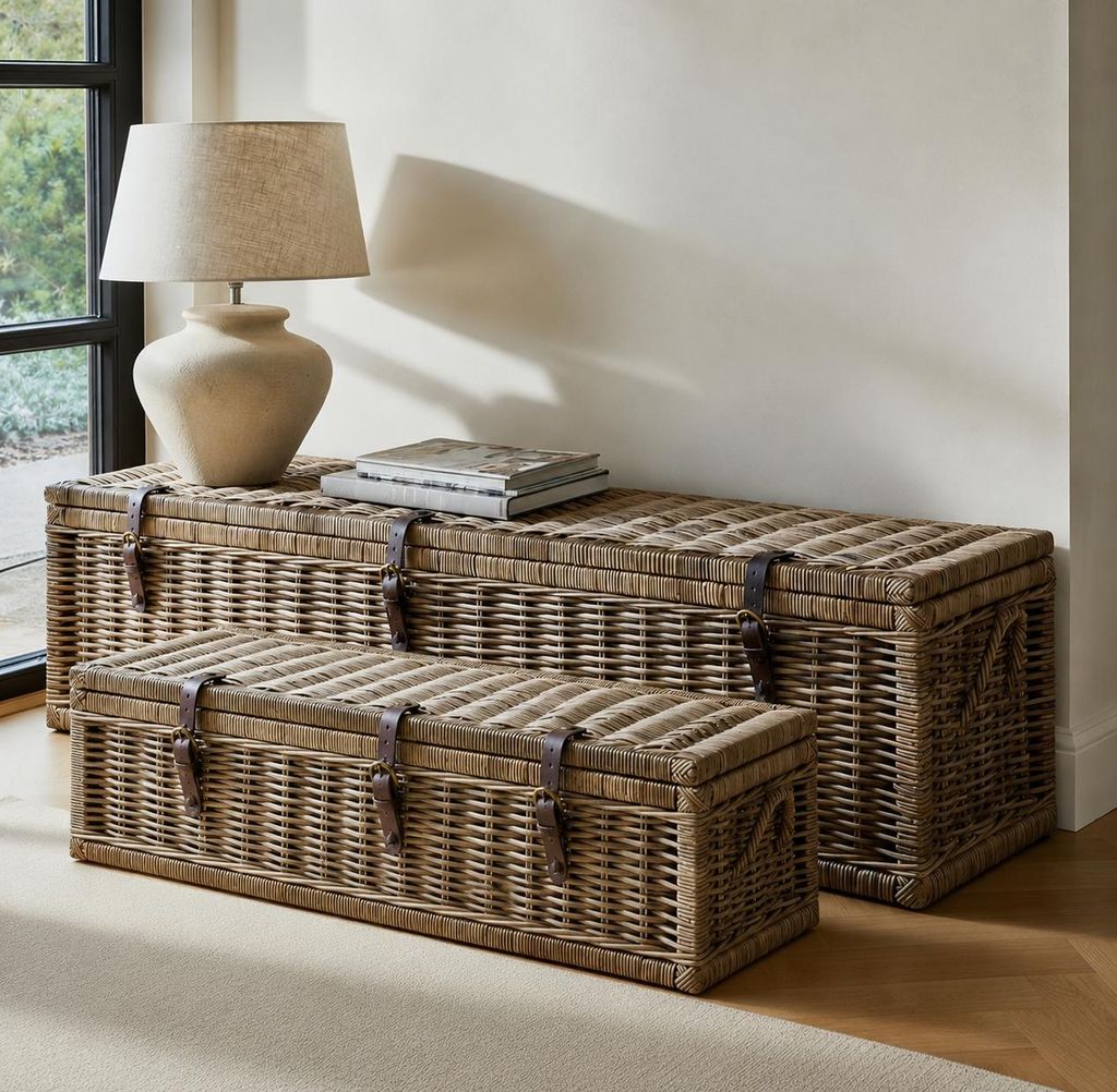 Rotan opbergkisten 2-delige set 160 + 110 cm Kubu Grey – Productafbeelding 