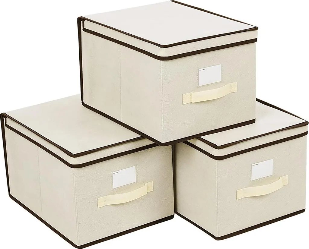 Bac de rangement pliable avec couvercle rigide pour dressing et salon
