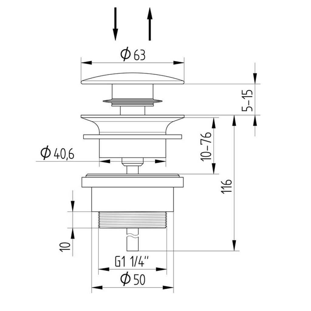 AVENARIUS Design-Schaftventil rund; DN 32, mit Verschluß, Produktbild 