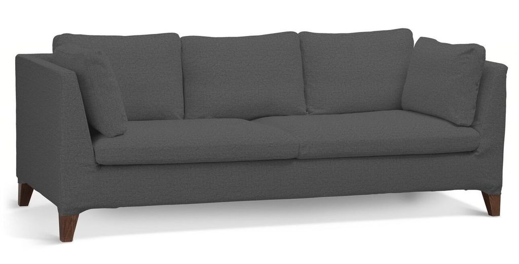 Dekoria Bezug für Stockholm 3-Sitzer Sofa, dunkelgrau, Stockholm 3-Sitzer