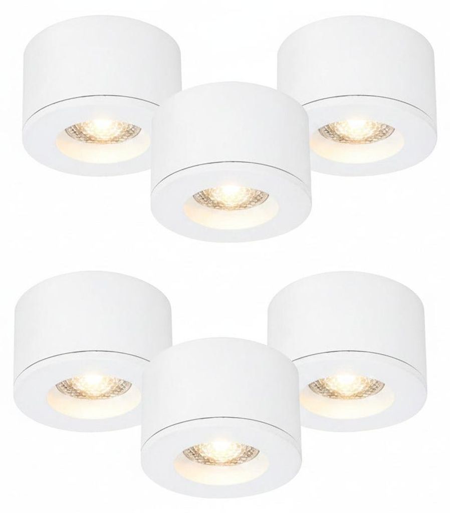 6er Set LED Einbaustrahler Weiß – dimmbar – IP44 – Produktbild 