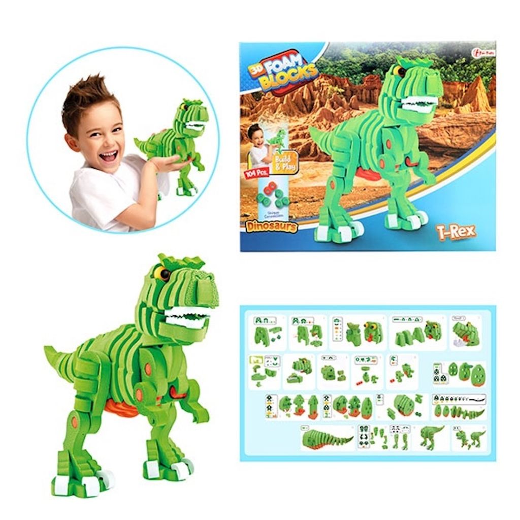 Toi-Toys Craft Puzzle Dinosaurier 25,8 cm grün 104-teilig