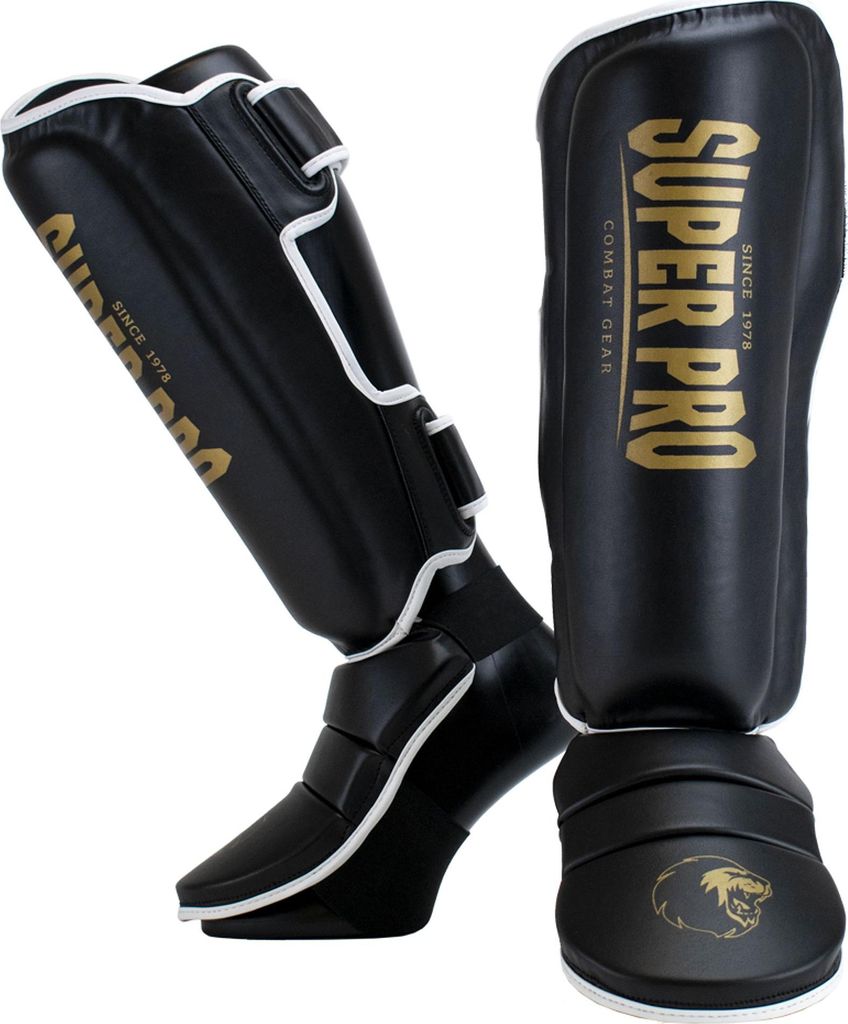 Super Pro Schienbeinschoner "Protector", XL, Schwarz-Gold