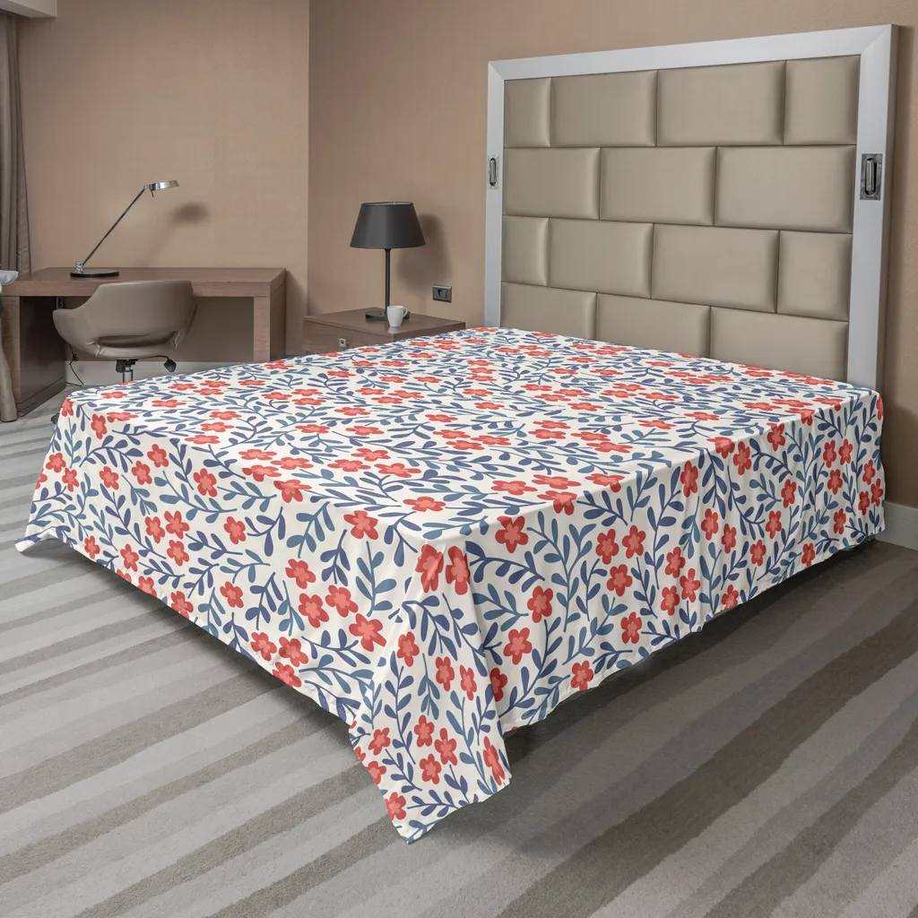Drap plat anti-plis floral 260x228 : confort doux pour lit vintage élégant