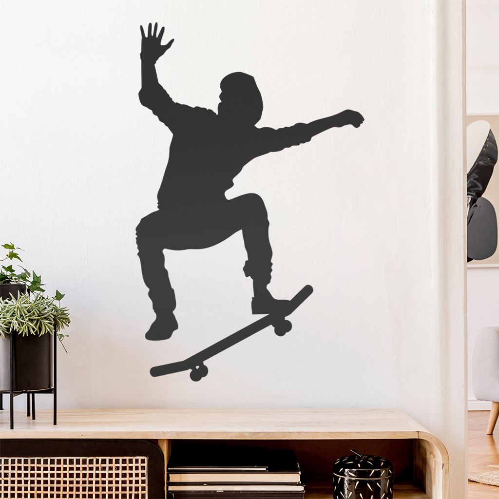 Skateboard Skaten Figur Wandtattoo Wandaufkleber Wall Sticker - Dekoration, Küche, Wohnzimmer, Schlafzimmer, Badezimmer