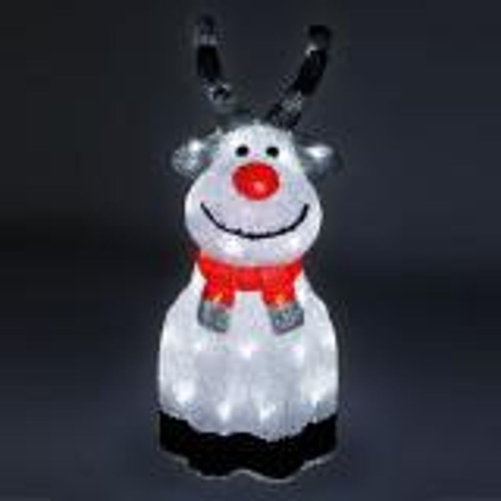 Weihnachtsfigur beleuchtet Acryl Elch 45 LEDS Timer Produktbild 