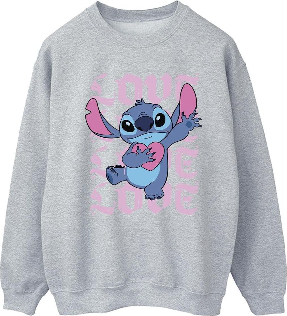 Lilo & Stitch - "Valentine Love" Sweatshirt für Damen BI54181 (L) (Marineblau)