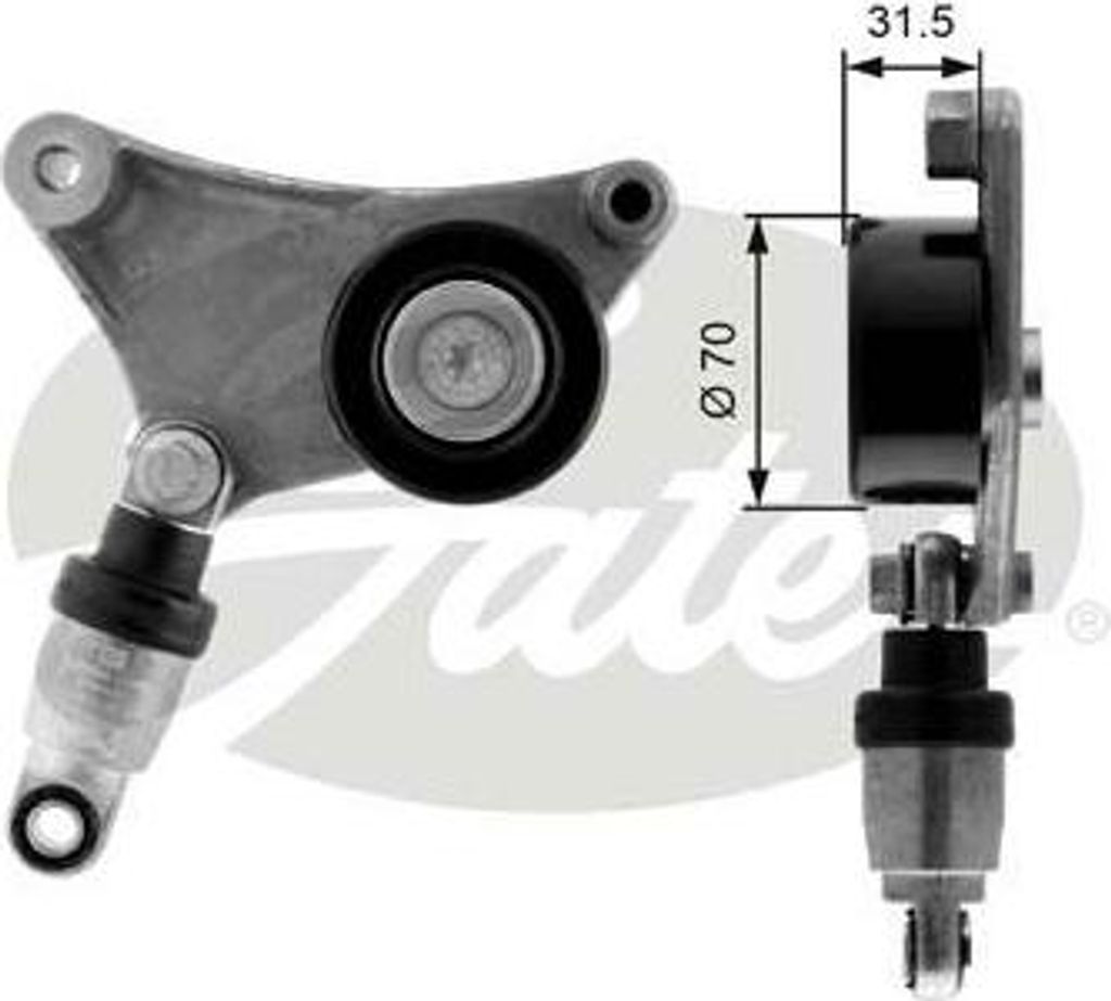 GATES T38216 Riemenspanner, Keilrippenriemen OE 166200W110 kompatibel mit RAV 4, Previa, Camry, Avensis