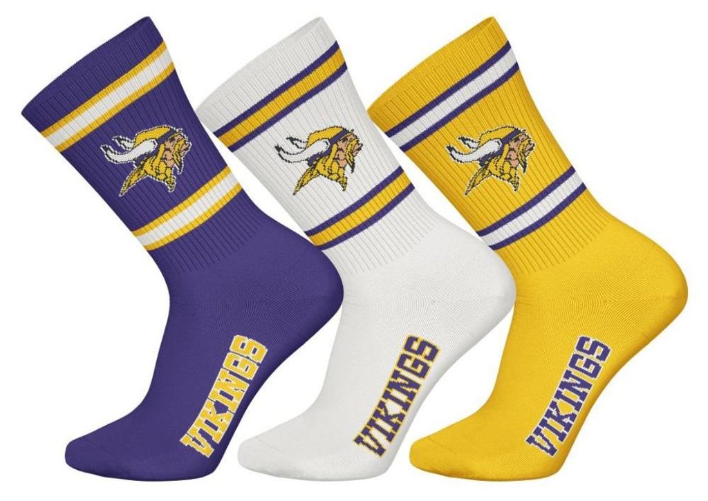 Minnesota Vikings 3pk Crew Socks Produktbild 